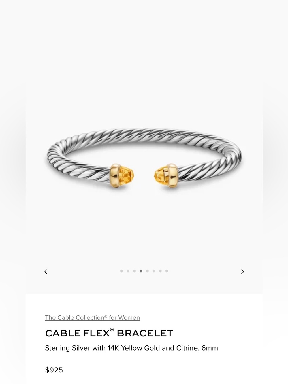 David Yurman Cable Flex Bracelet 6 mm